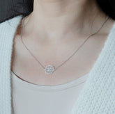 Auspicious Origin Small Floating Pendant Necklace Silver